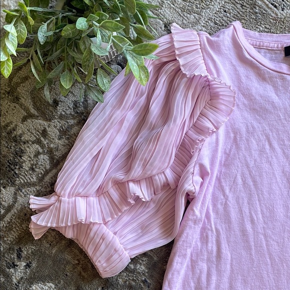 Express Pink Puff Sleeve Blouse - Picture 3 of 6